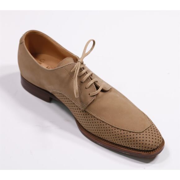 Peal & Co Brooks Brothers Beige Nubuck Brogue Suede Oxford Shoes UK 7.5 - US 8 main image 7
